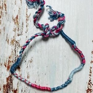 Slate Blue & Magenta Macrame Wrapped Bracelet (Free w/ Bundle)